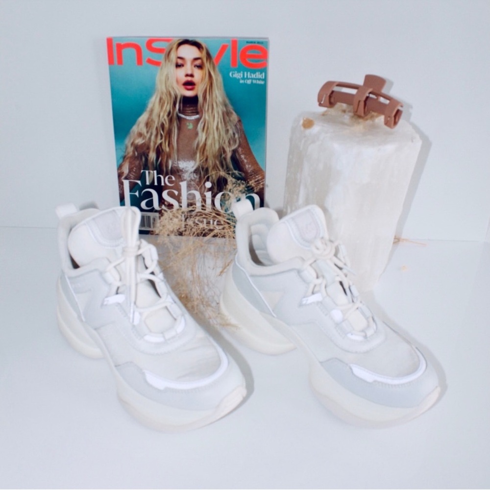 MICHAEL MICHAEL KORS Olympia Canvas + Leather Trainer